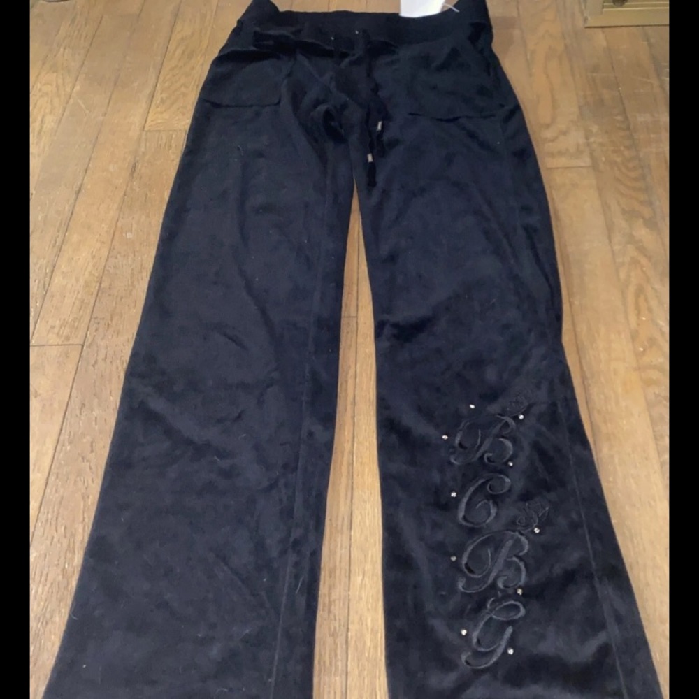 BCBGMaxAzria Black Track Pants Glitter
